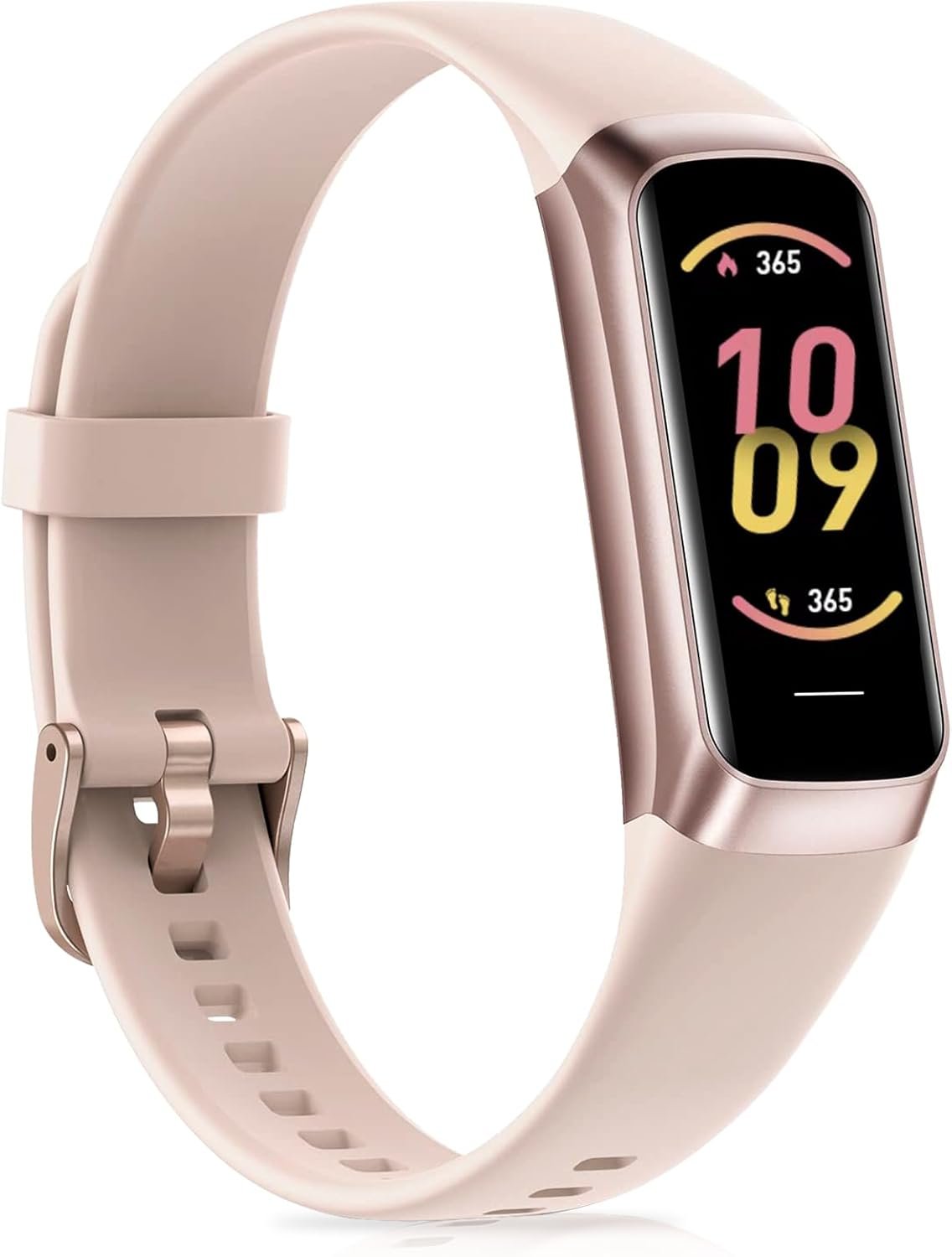 Moremore Fitness Tracker with Heart Rate/Blood Pressure/Calories/Stopwatch, Activity Tracker with 1.1″” AMOLED Screen, Waterproof Step Tracker for Android iPhones Women Men, Pink