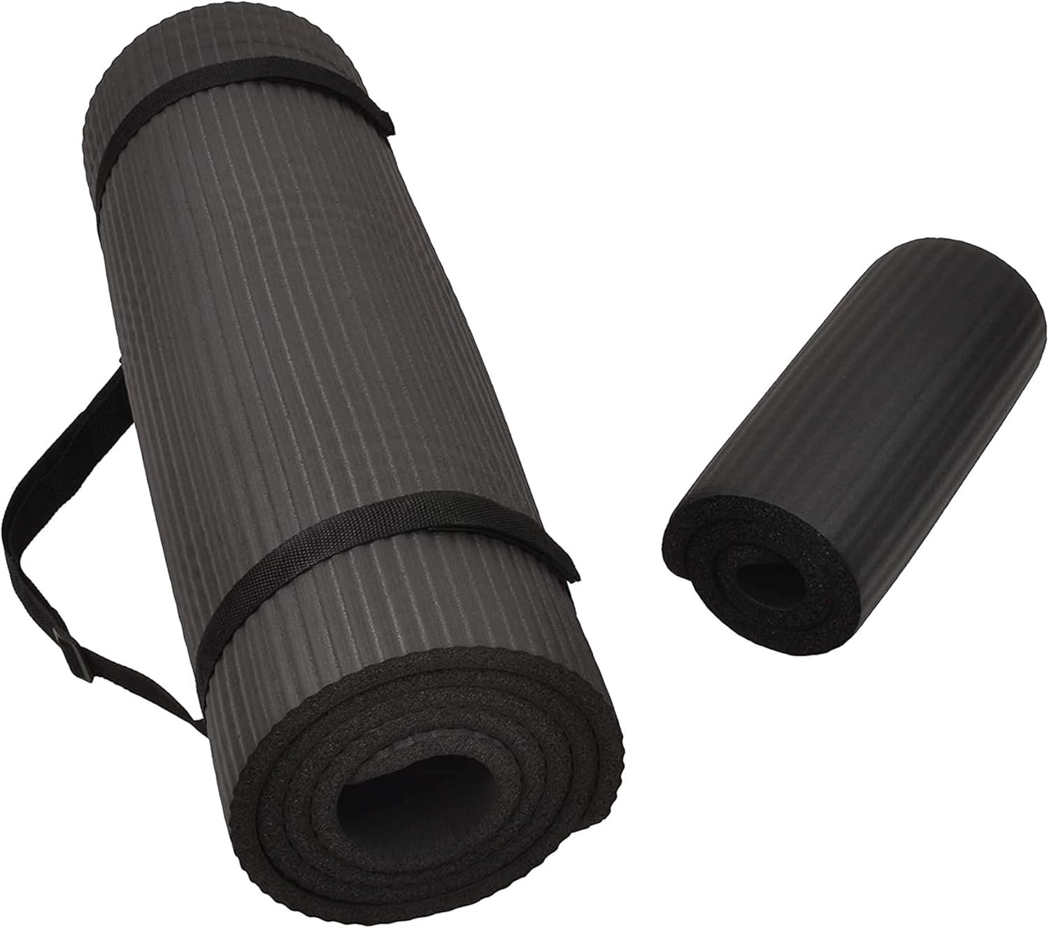 Fitvids All Purpose 1/2-Inch Extra Thick High Density Anti-Tear Exercise Yoga Mat and Knee Pad with Carrying Strap, Multiple Colors