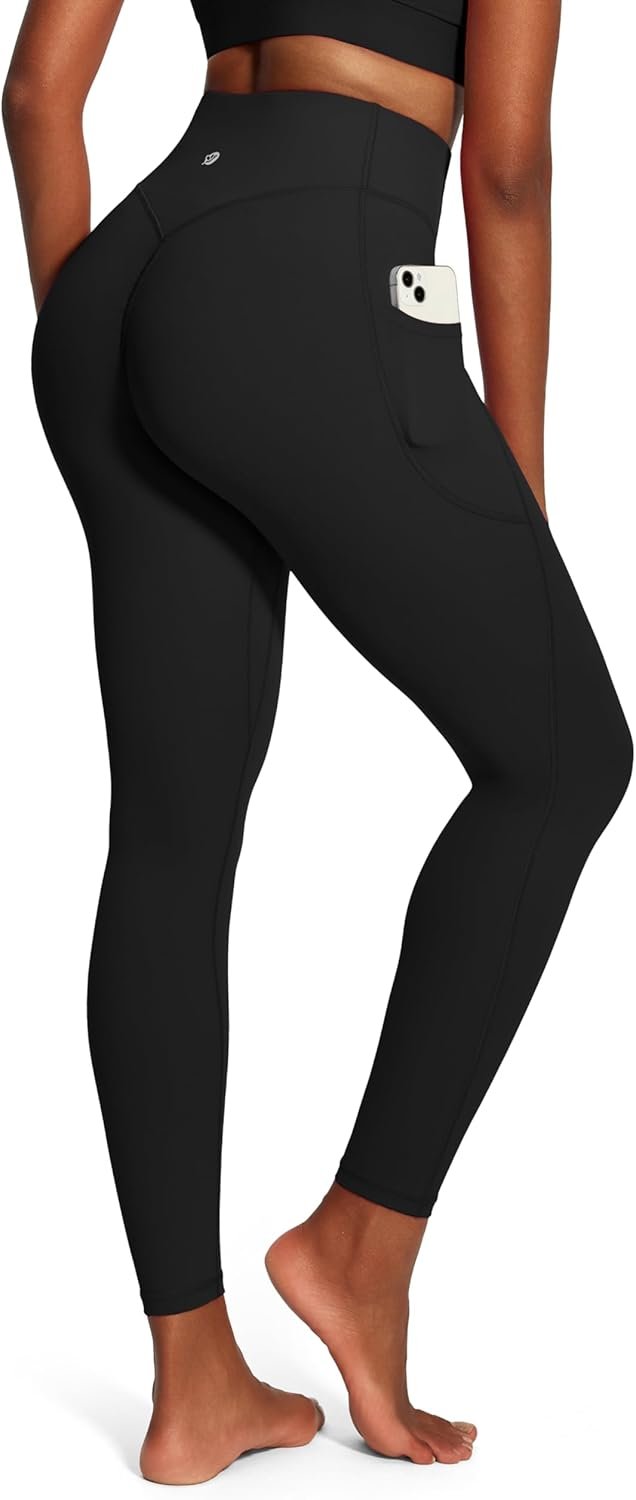 IUGA Butt Lifting Leggings for Women Tummy Control Workout Legging with Pockets No Front Seam Compression Yoga Pants Gym