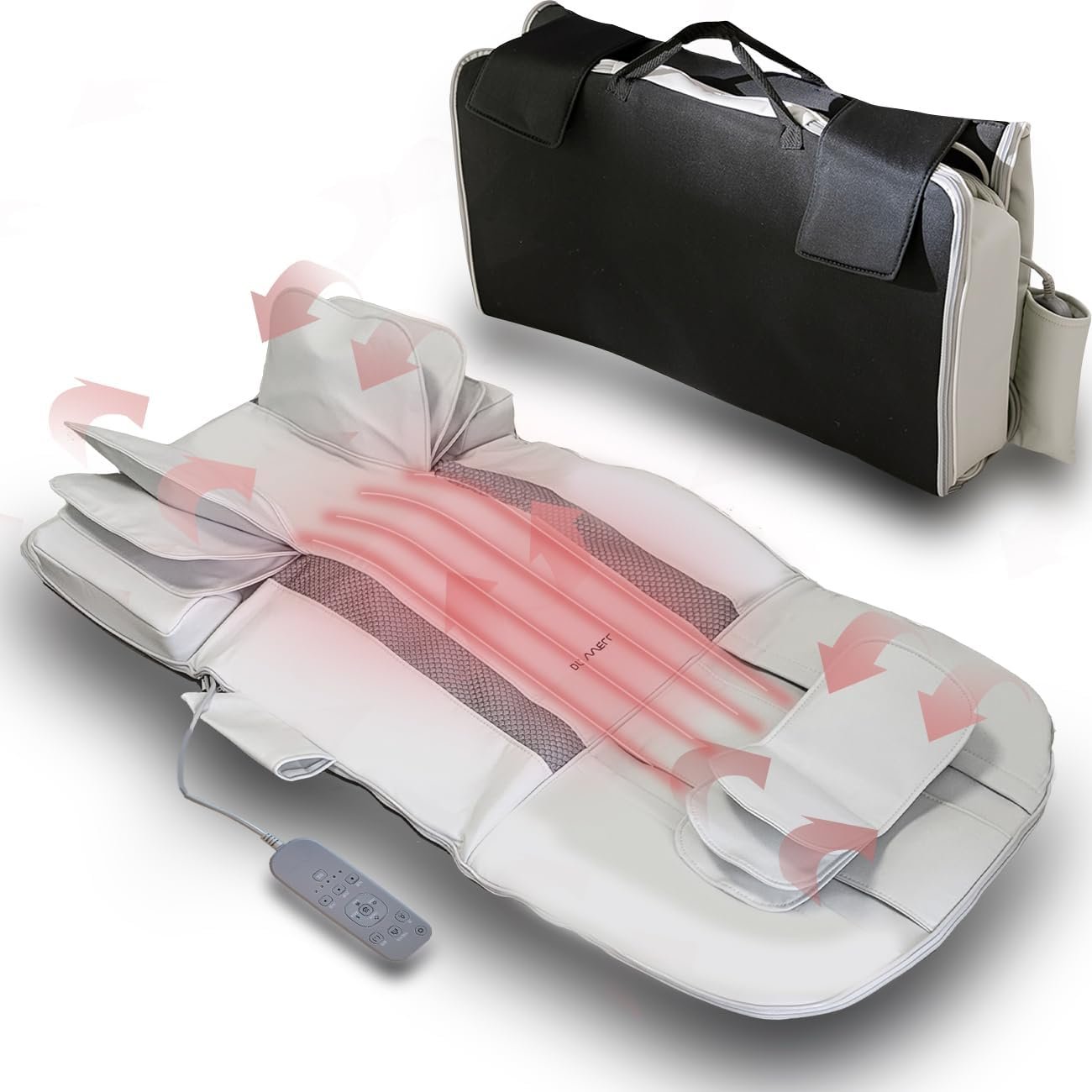 DR. WELL 2026 New, Full Body Stretching Massage Mat 3D Lumbar – Neck, Back, Waist, Hip Relaxation. 26 Powerful Air Cells, 7 Massage Modes & 5 Intensities Levels. Foldable & Portable Mattress.