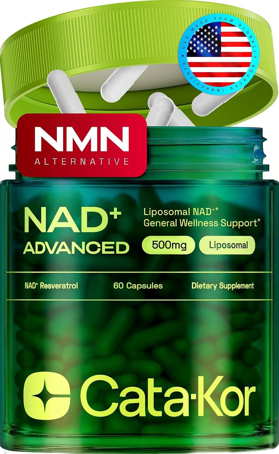 Cata-Kor Liposomal NAD+ Supplement with Resveratrol – Advanced NAD Resveratrol