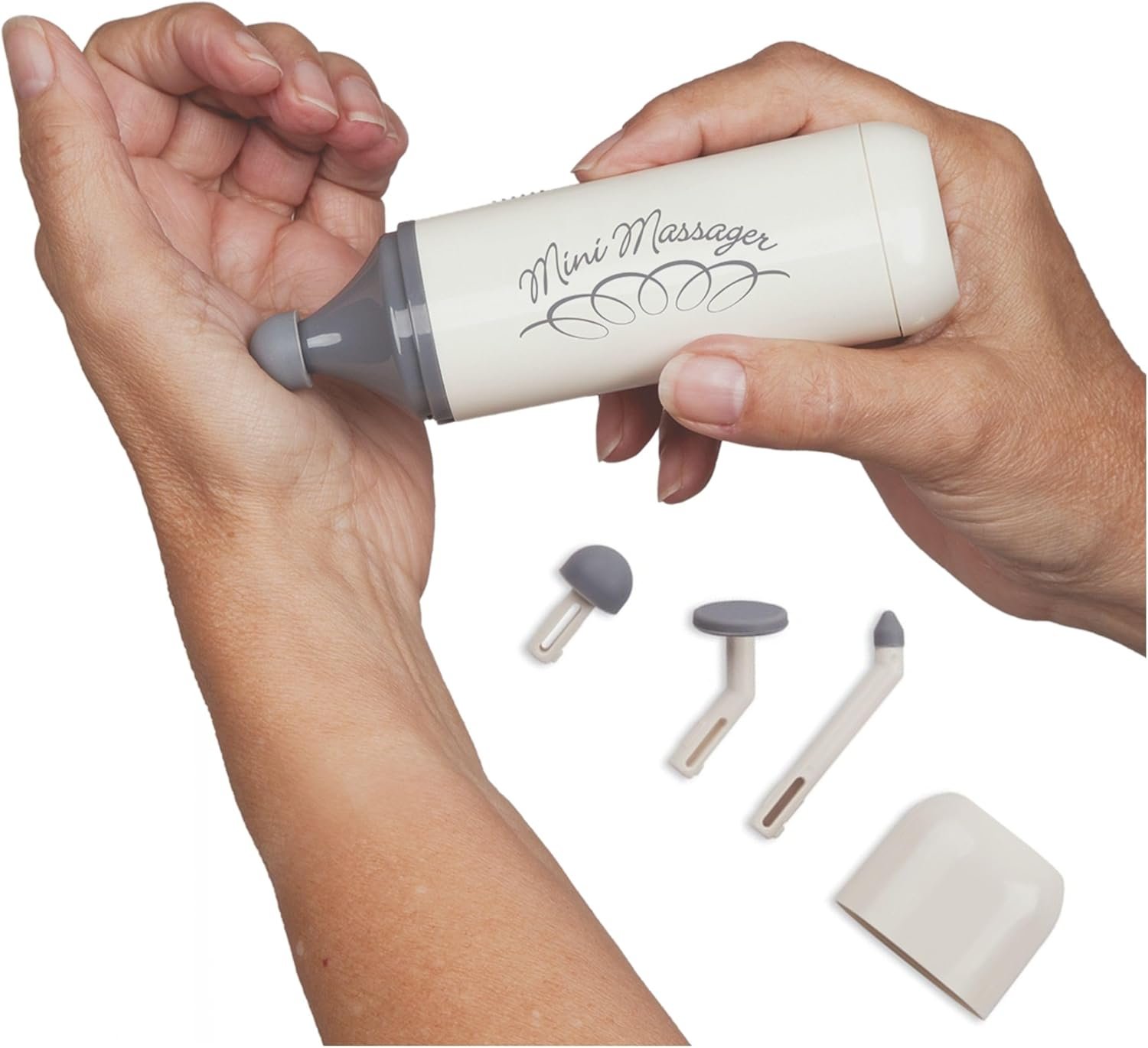 Norco Mini Massager – Portable Massage Gun for Scar Tissue Break Up, Massage, Hand, Finger, and Muscle Relief with 3 Silicone Attachments | NC70209
