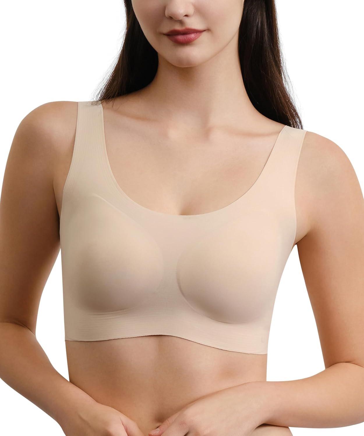 Ubras Seamless Bras for Women Light Support Wireless Bralette Comfortable Soft Smooth Pull On T-Shirt Bras