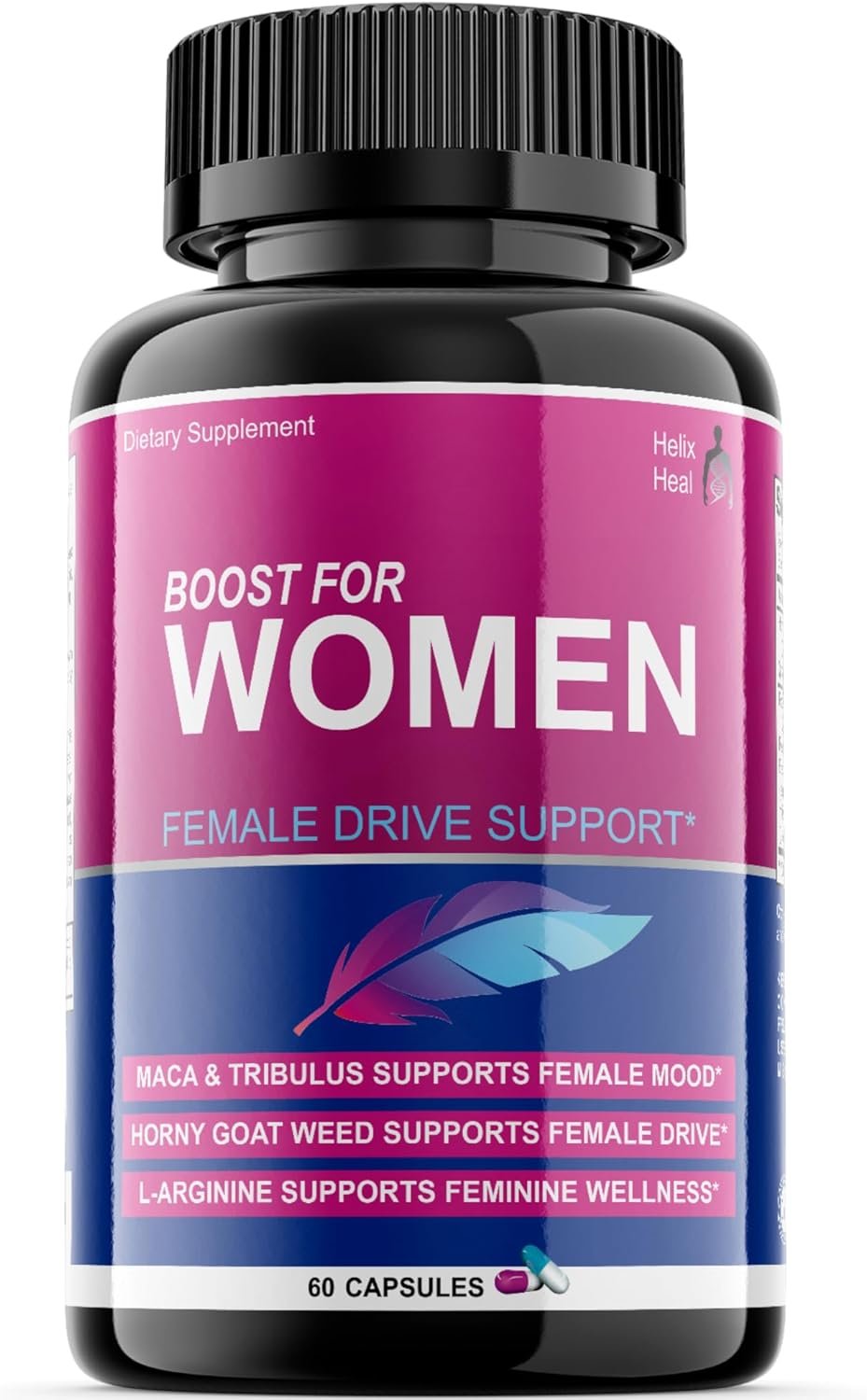 Helix Heal Libido Booster for Women Fast Acting with Horny Goat Weed – Female Desire Pills with Maca Root, Tribulus Terrestris, Ginseng and Hornygoatweed Women – Hormone Balance, Made in USA (60 ct)