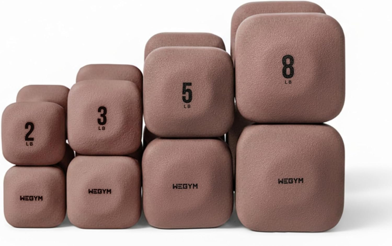 WeGym SafeGrip Square Dumbbells with Anti Slip Handles, Aesthetic Free Weights for Home Workouts, Stable Design Prevents Rolling during Floor Exercises – Set