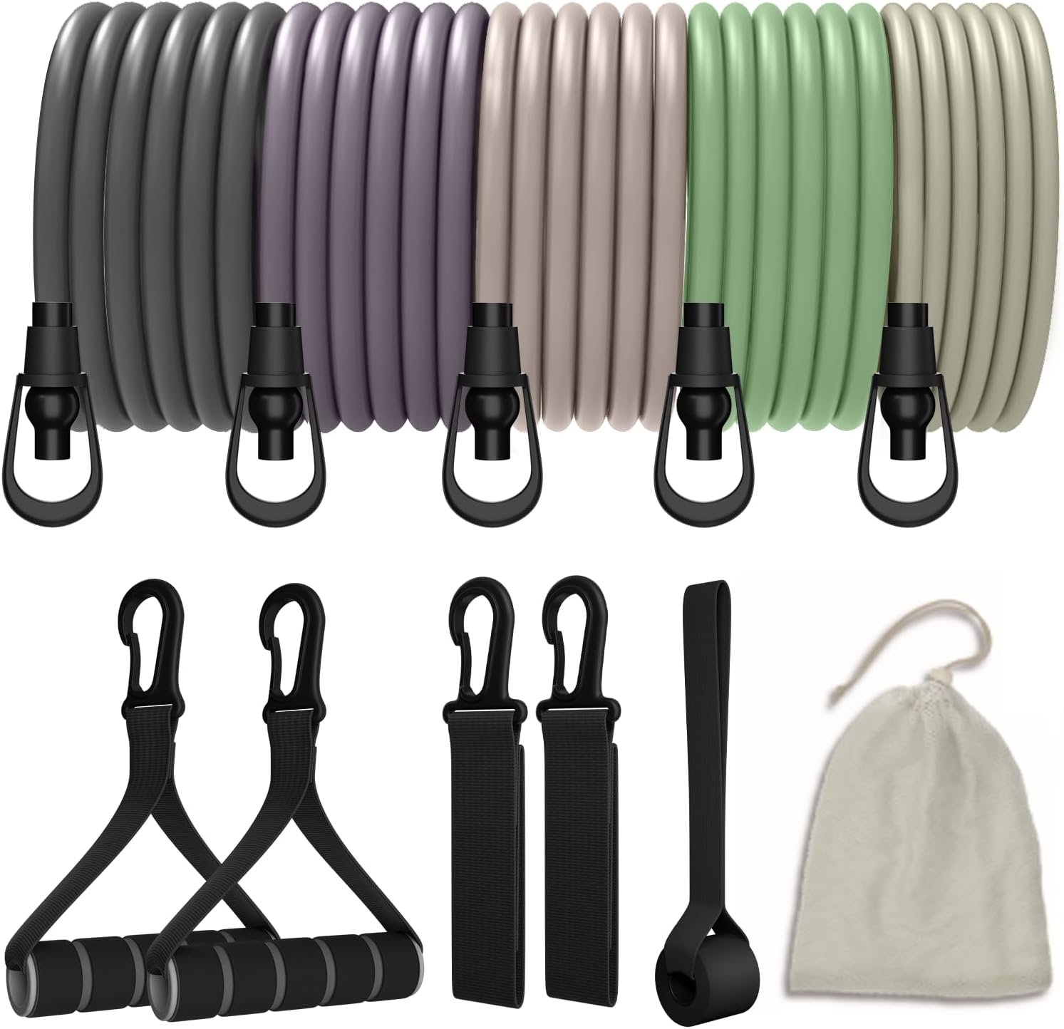 VEICK Resistance Bands Set – Exercise Equipment with Handles, Ankle Straps & Door Anchor for Home Gym, Shoulder Chest Leg Rowing Golf Cable Workout