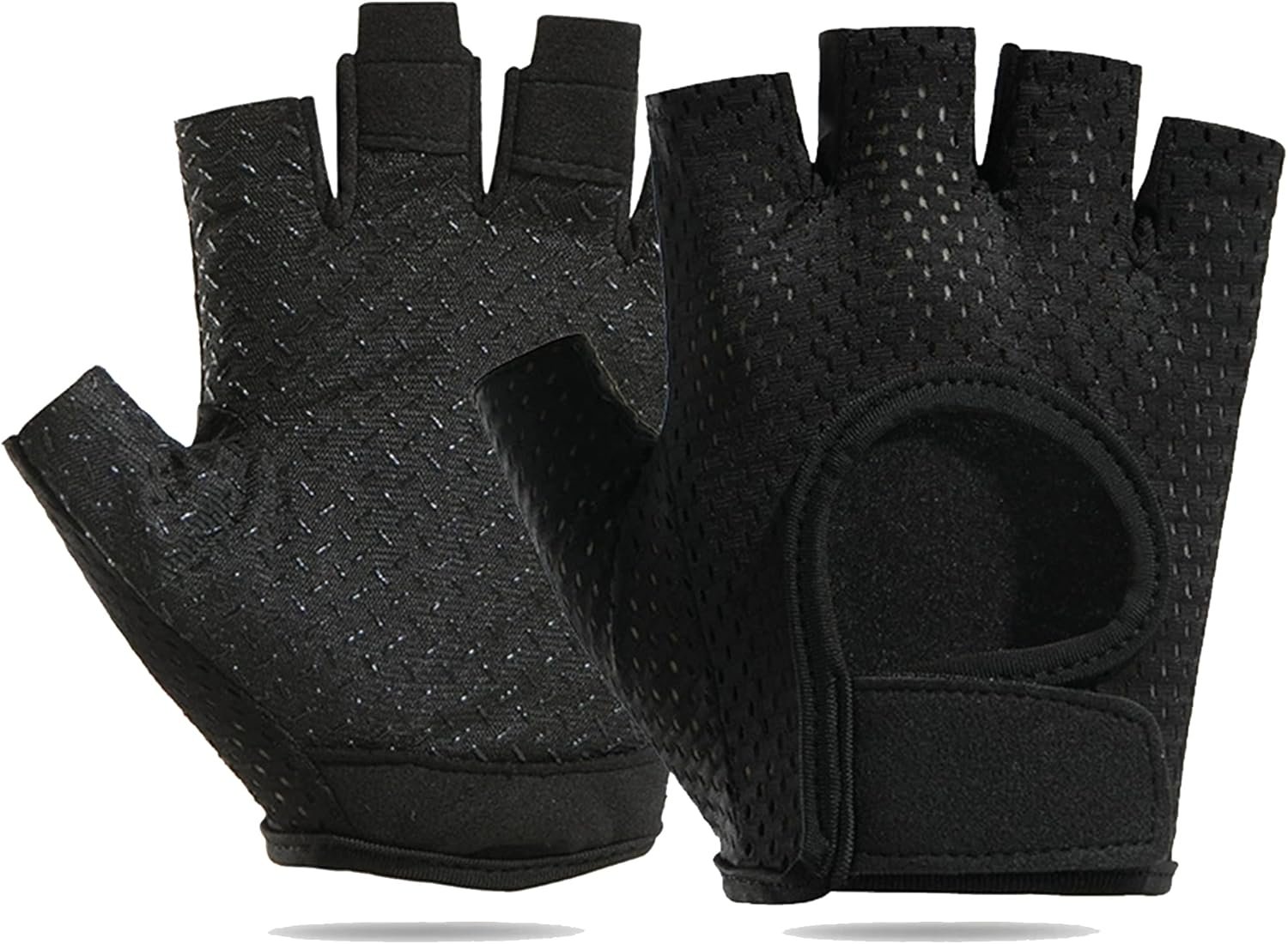 IZUS Anti-Slip Fingerless Workout Gloves for Women Gym/Exercise/Fitness/Training/Cycling with Excellent Grip/Cushion-Pads