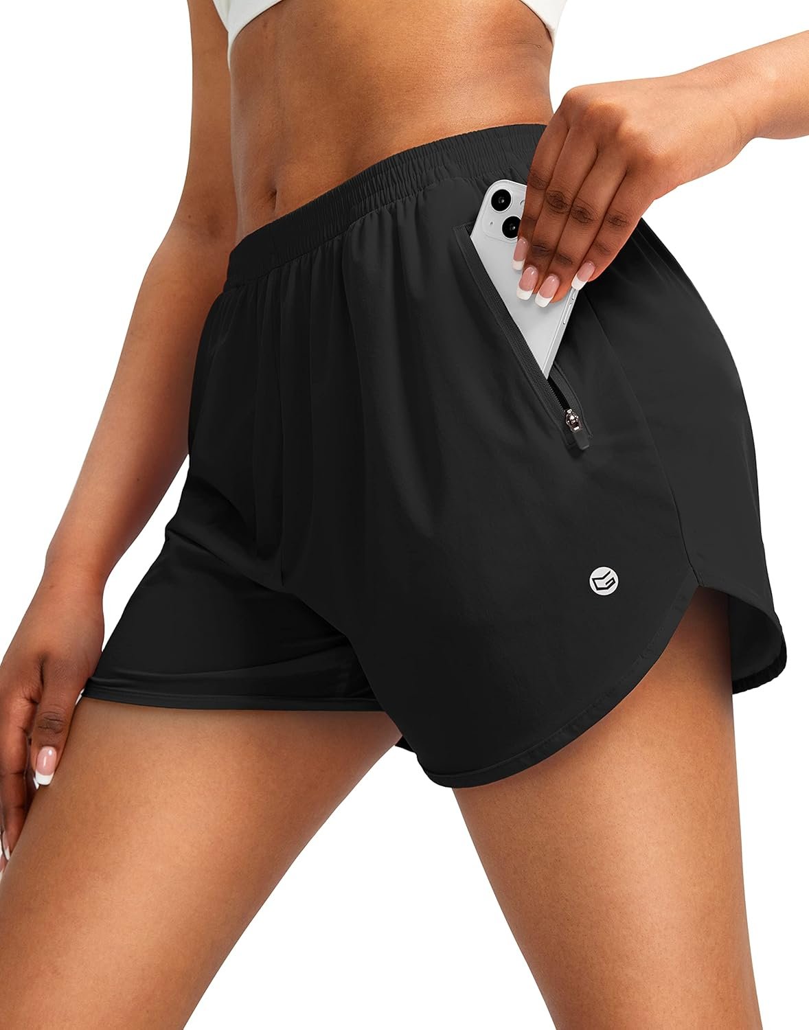 G Gradual Women’s Running Shorts with Zipper Pockets Quick Dry Athletic Workout Gym 3″ Shorts for Women with Comfy Liner