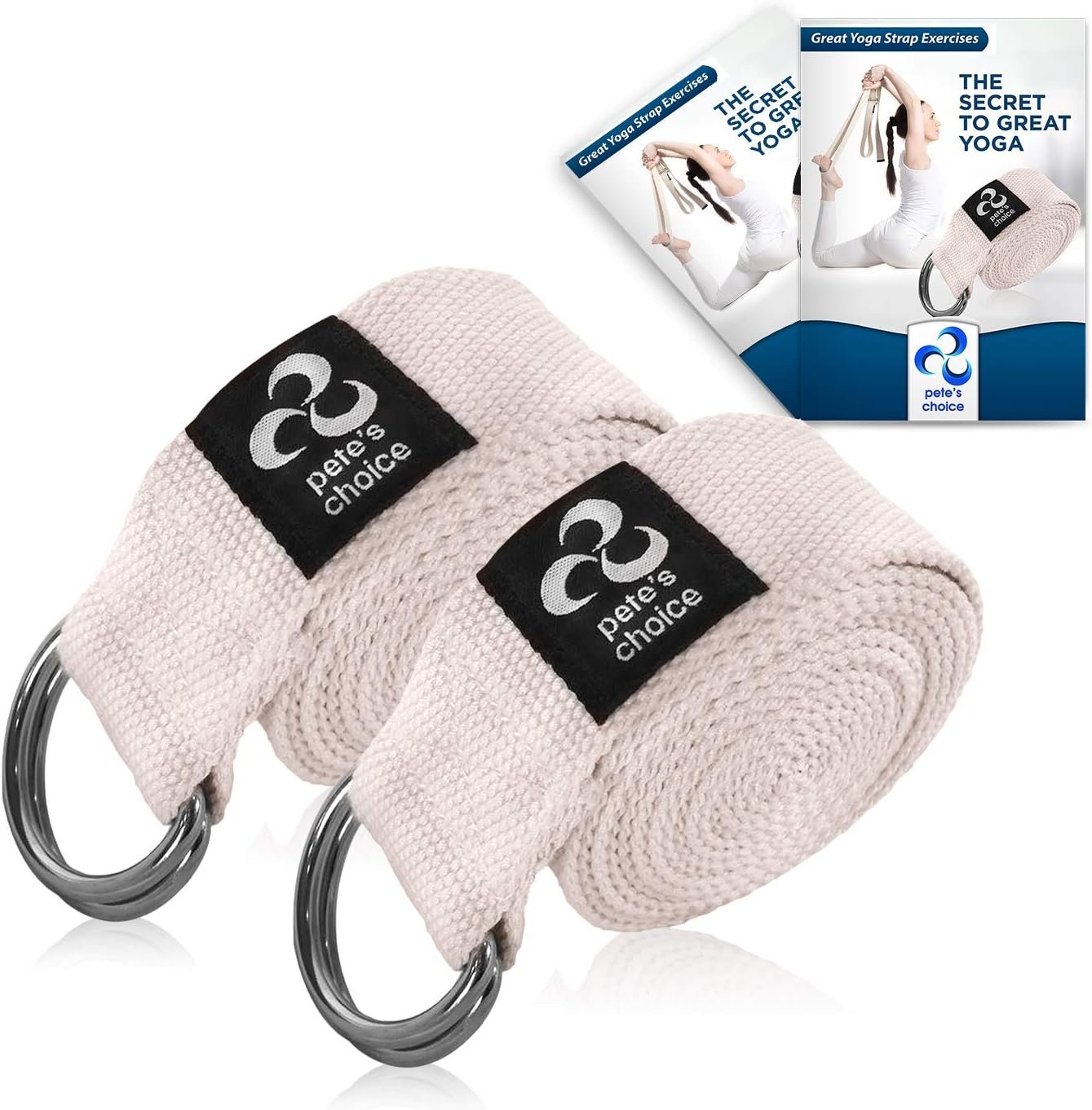 2-PACK or 5-PACK Yoga Exercise Adjustable Straps 8Ft | BONUS eBook | with Durable D-Ring For Pilates & Gym Workouts | Hold Poses, Stretch, Improve Flexibility & Maintain Balance