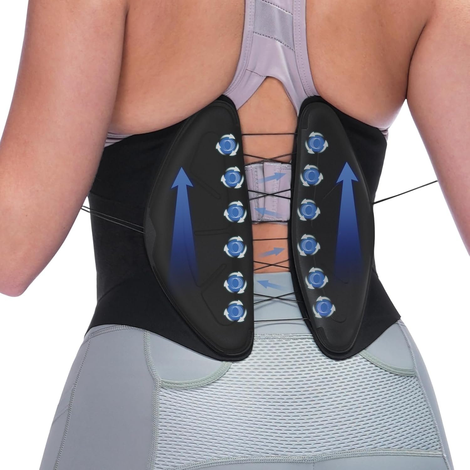 Sportneer Waist Trainer Belt for Women: Adjustable Waist Trimmers with Zipper Lumbar Support with Pulley System for Back Support Black (Black, X-Large (31″-35.5″))