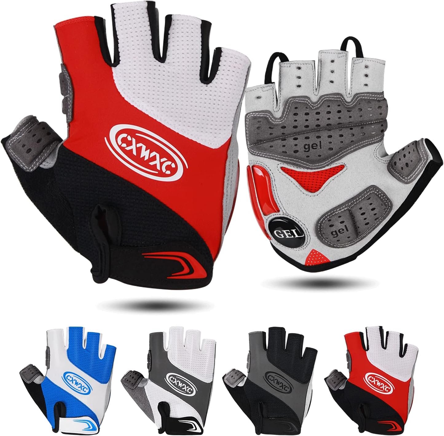 CXWXC Cycling Gloves for Men Women – Breathable Gel Road Mountain Bike Riding Gloves – Anti-Slip Bike Glove for Fitness Cycling Training Outdoor Sports