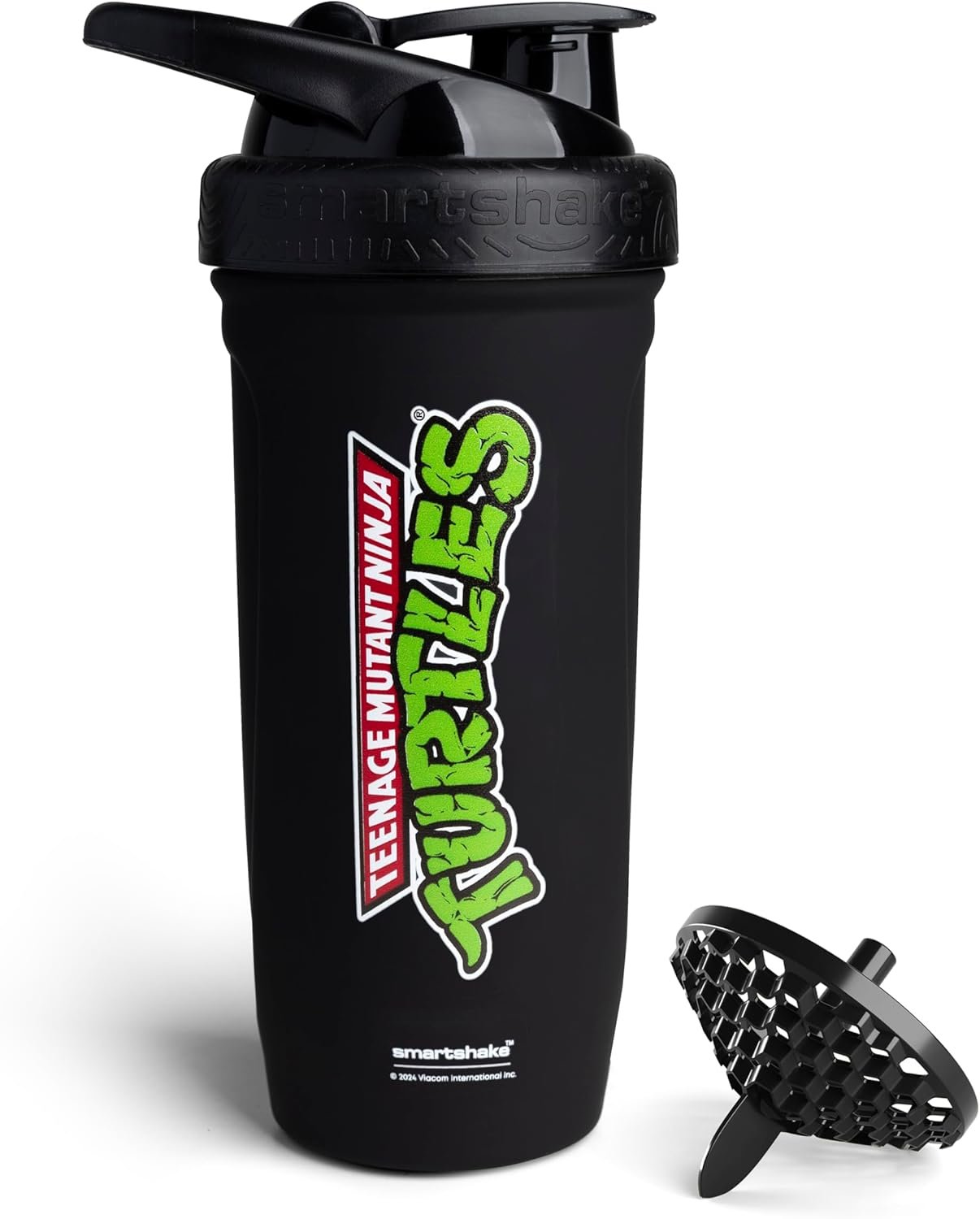Smartshake TMNT Reforce Stainless Steel Protein Shaker Bottle – Non Insulated Unisex Gym Bottle | Metal Shaker Bottles – 900 ml | 30 oz – Leakproof Screw-on Lid – BPA Free | New Black