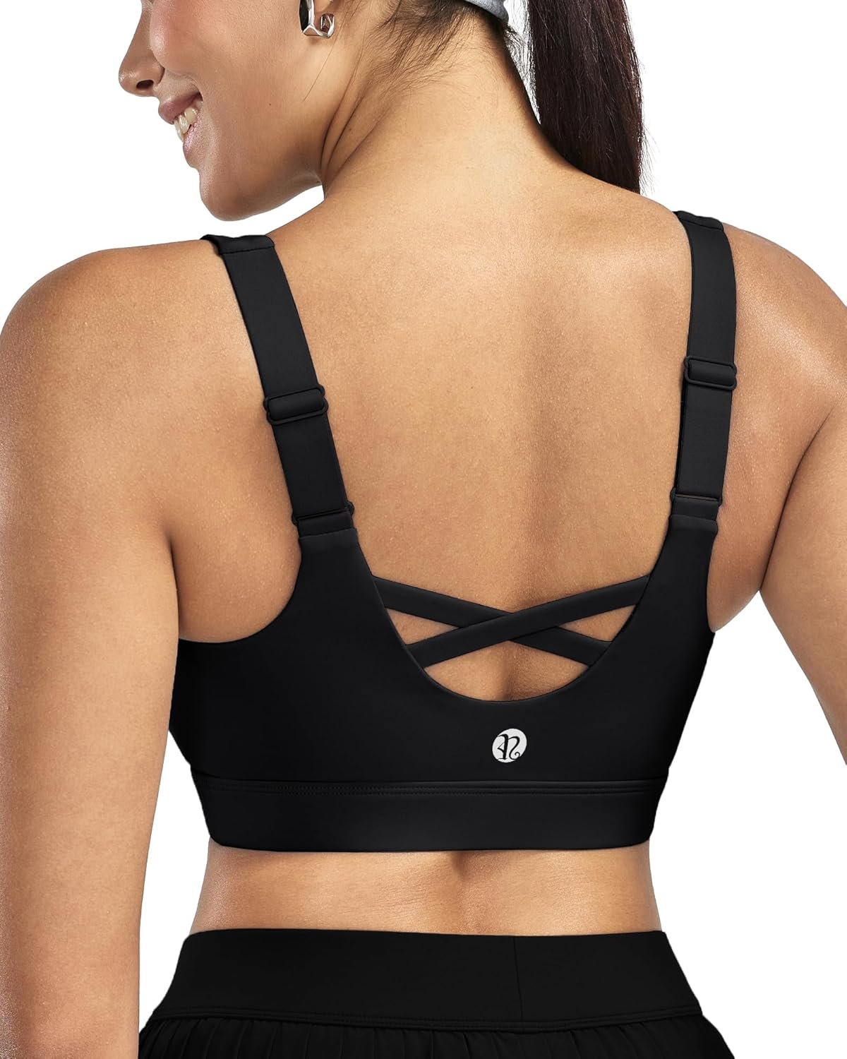 RUNNING GIRL Sports Bras for Women High Support, Adjustable Straps High Impact Sports Bras with Sewn in Pads Workout Bra