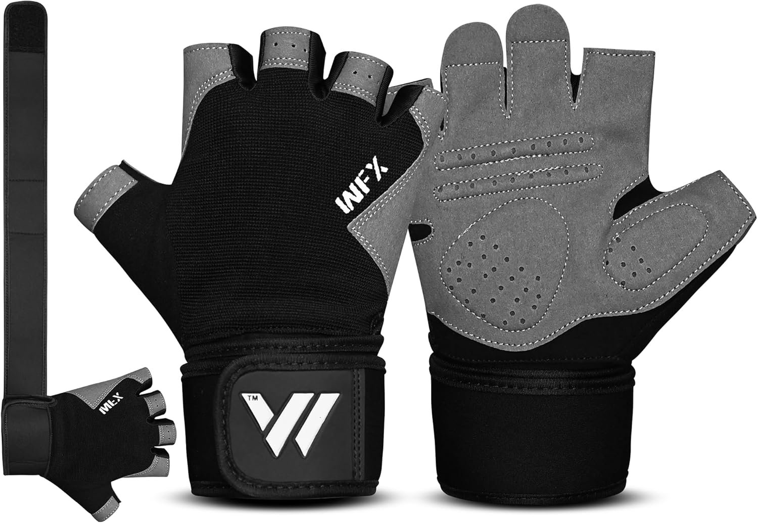 WESTWOOD FOX Gym Gloves Fitness Training Anti Slip Shock-Absorbing Weight Lifting Gloves Padded Grip Breathable Fingerless Workout Support for Men Women Cycling Exercise