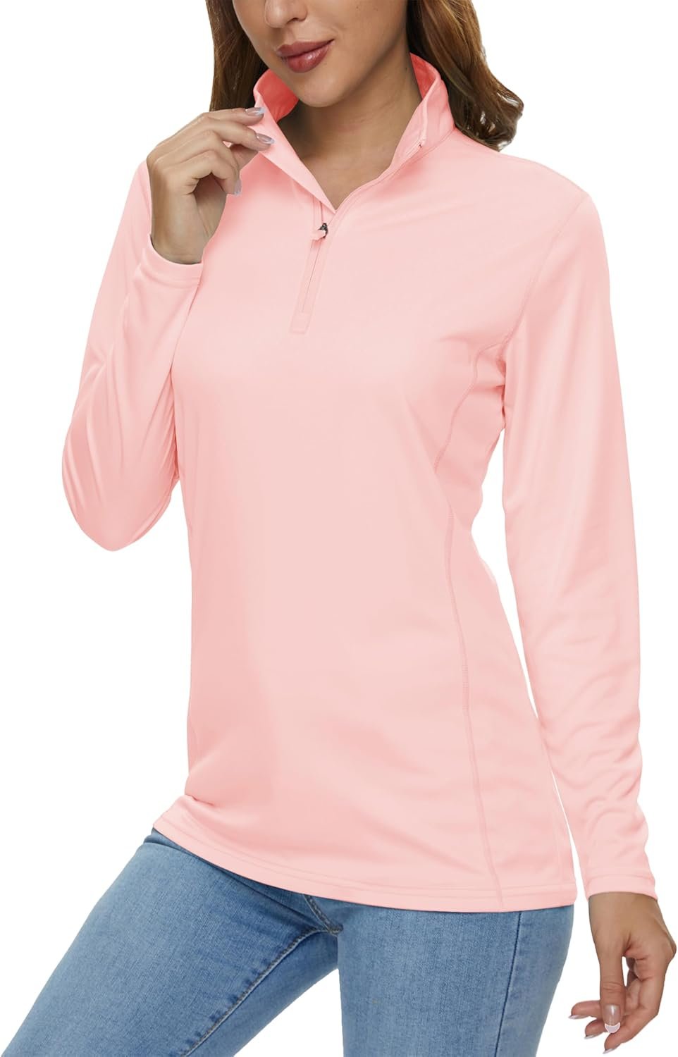 MAGCOMSEN Women’s Shirts Long Sleeve 1/4 Zip UPF50+ UV Sun Protection Quick Dry Workout Hiking Athletic Shirts Rash Guard