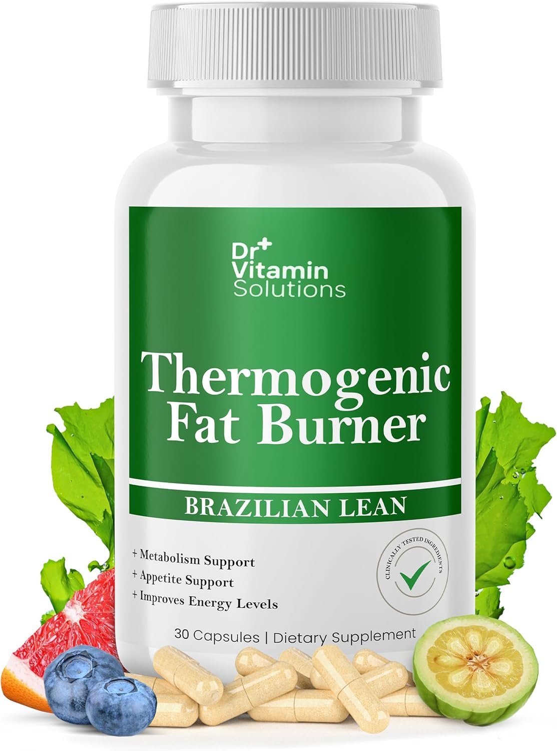 Thermogenic Fat Burner for Women and Men – Brazilian Lean Diet Pills | Appetite Suppressant & Metabolism Booster w/Green Tea, Garcinia, ACV | Belly Fat, Energy & Bloating Support, Non-GMO, Made in USA