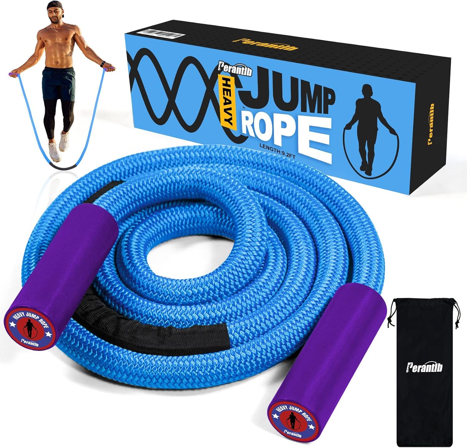 Weighted Jump Ropes with 360 Degree Rotation Handle.1 Inch 2.7LB/3LB Heavy Jump Rope for Men and Women,Jump Ropes for Fitness