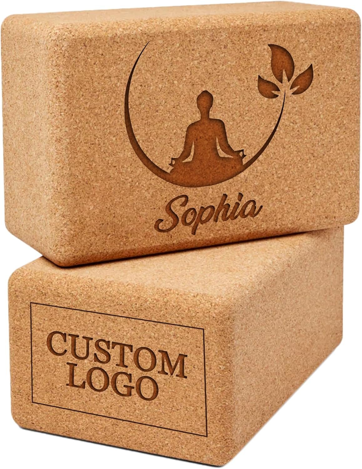 Personalized Yoga Blocks Yoga Gift 2 Pack with Custom Design or Logo, Exercise blocks Yoga Blocks Soft Non-Slip for Pilates, Meditation, Custom Yoga Accessories for Men & Women