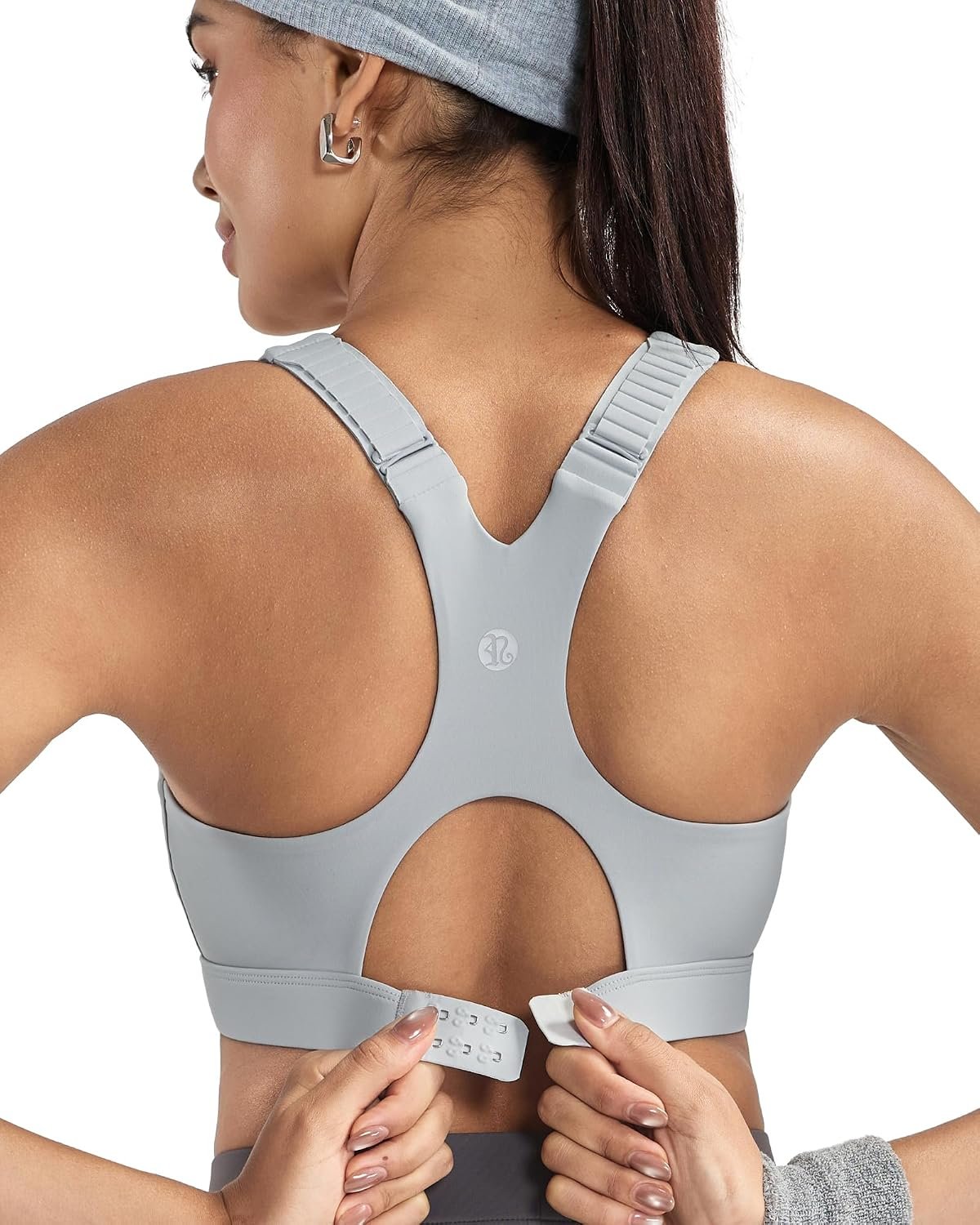 RUNNING GIRL Sports Bras for Women High Support, Adjustable Straps High Impact Racerback Bra with Hook Closure Molded Cup