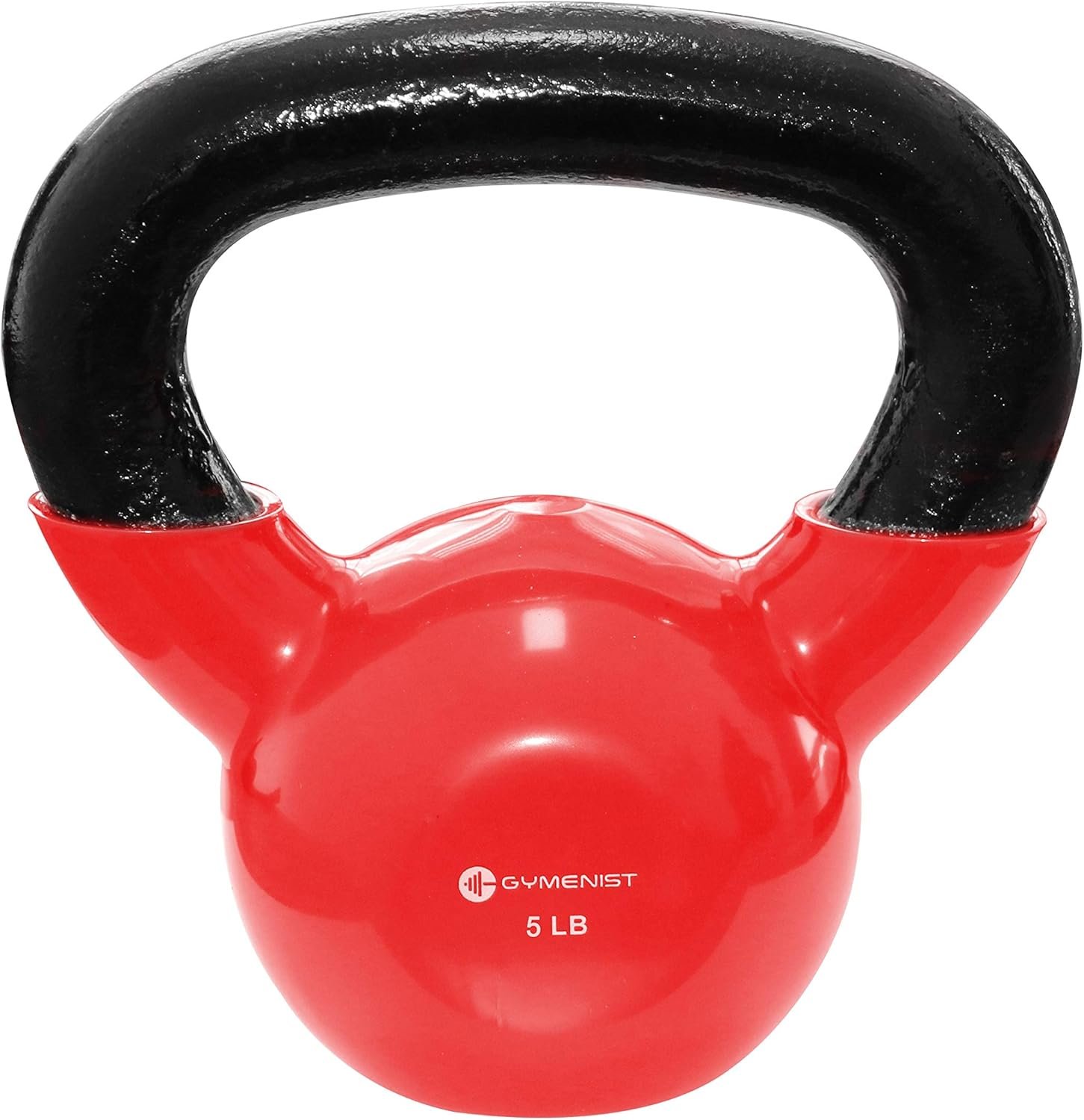 GYMENIST Iron Exercise Kettlebell, Vinyl Coated, Fitness Body Workout Equipment Kettle Bell, Choose Your Weight Size