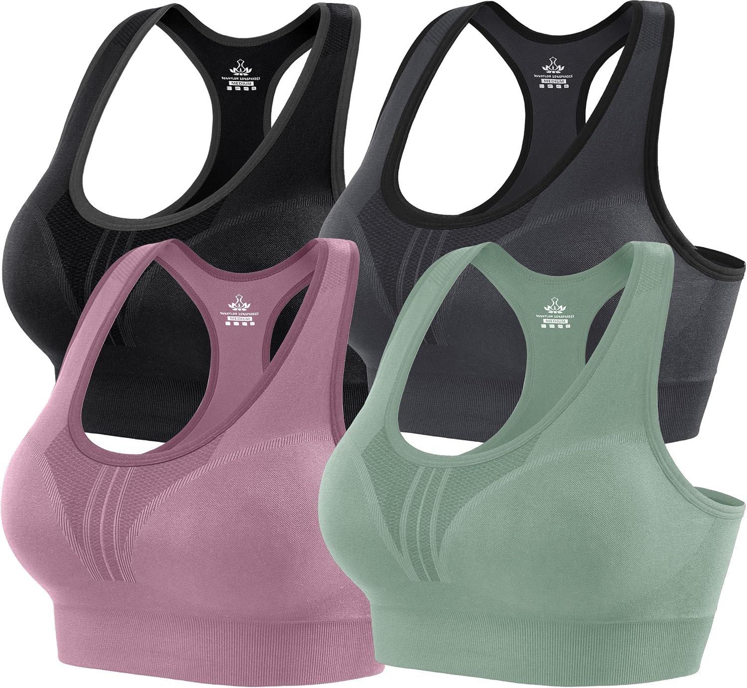 Heathyoga High Impact Sports Bras for Women High Support Padded Sports Bra Pack Racerback Bras for Women Workout Bra Sets